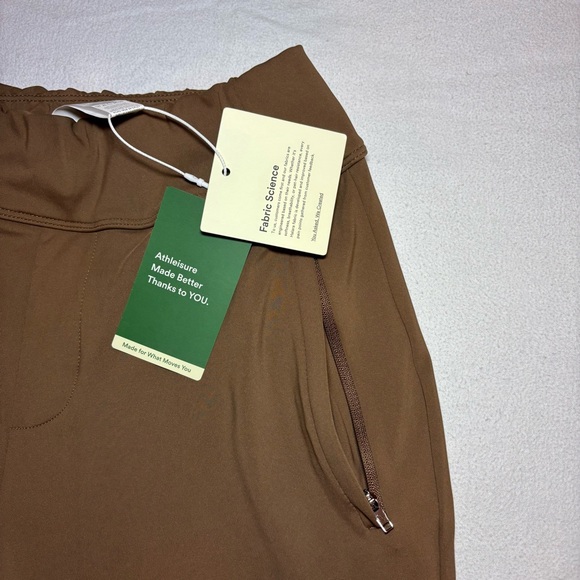 Halara Flex Mid Rise Side Zipper Pocket Work Flare Pants XS Petite Brown Stretch - Picture 3 of 8